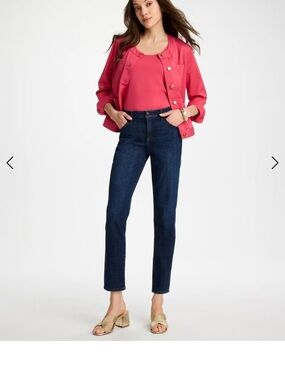 Chico's Dark Indigo Ankle Straight Jeans